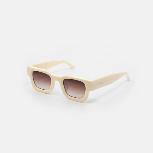 Unisex Architecturale Acetaat Zonnebril Creme