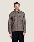 Gespikkeld Wollen Overshirt met Rits Heren 1