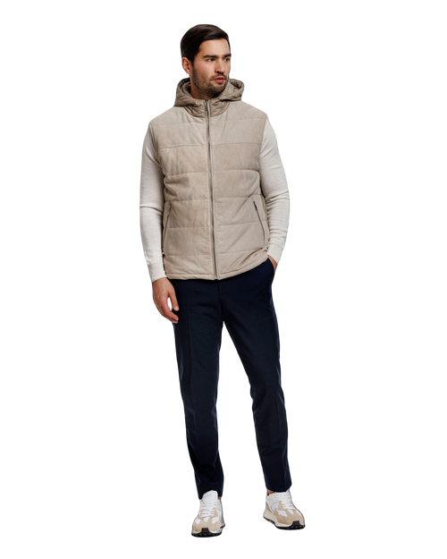 Gewatteerde Bodywarmer met Capuchon en Rits Heren 2