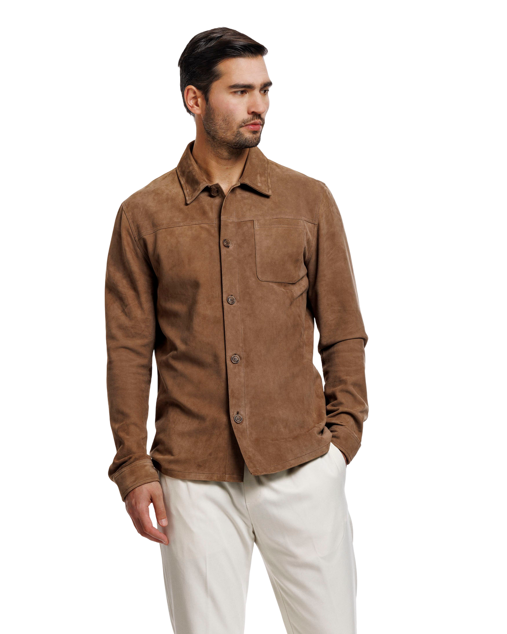 Overshirt met Knoopsluiting en Borstzak Heren 2