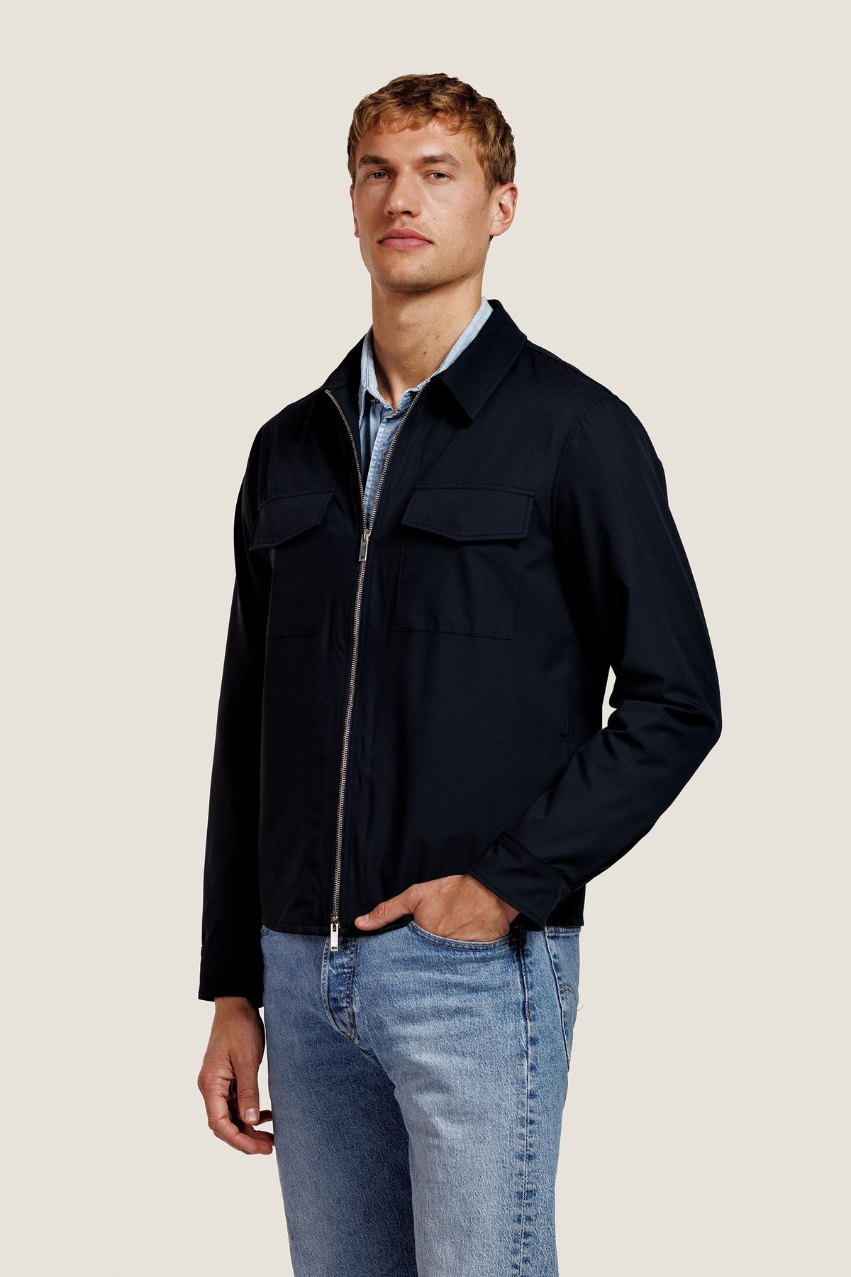 Overshirt met Rits en Borstzakken Heren 1