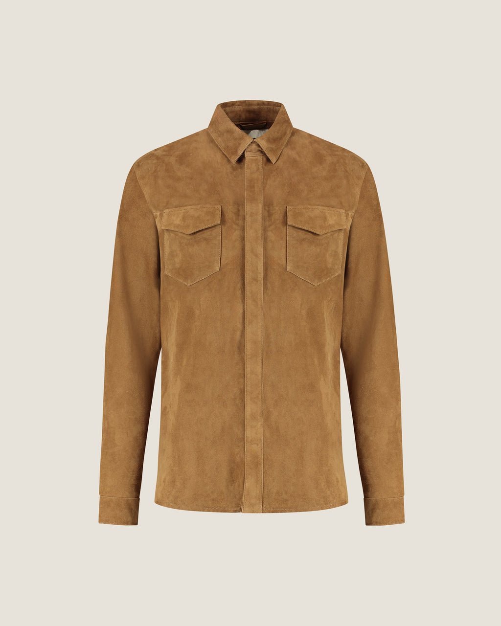 Suède Overshirt met Drukknopen en Borstzakken Heren 11