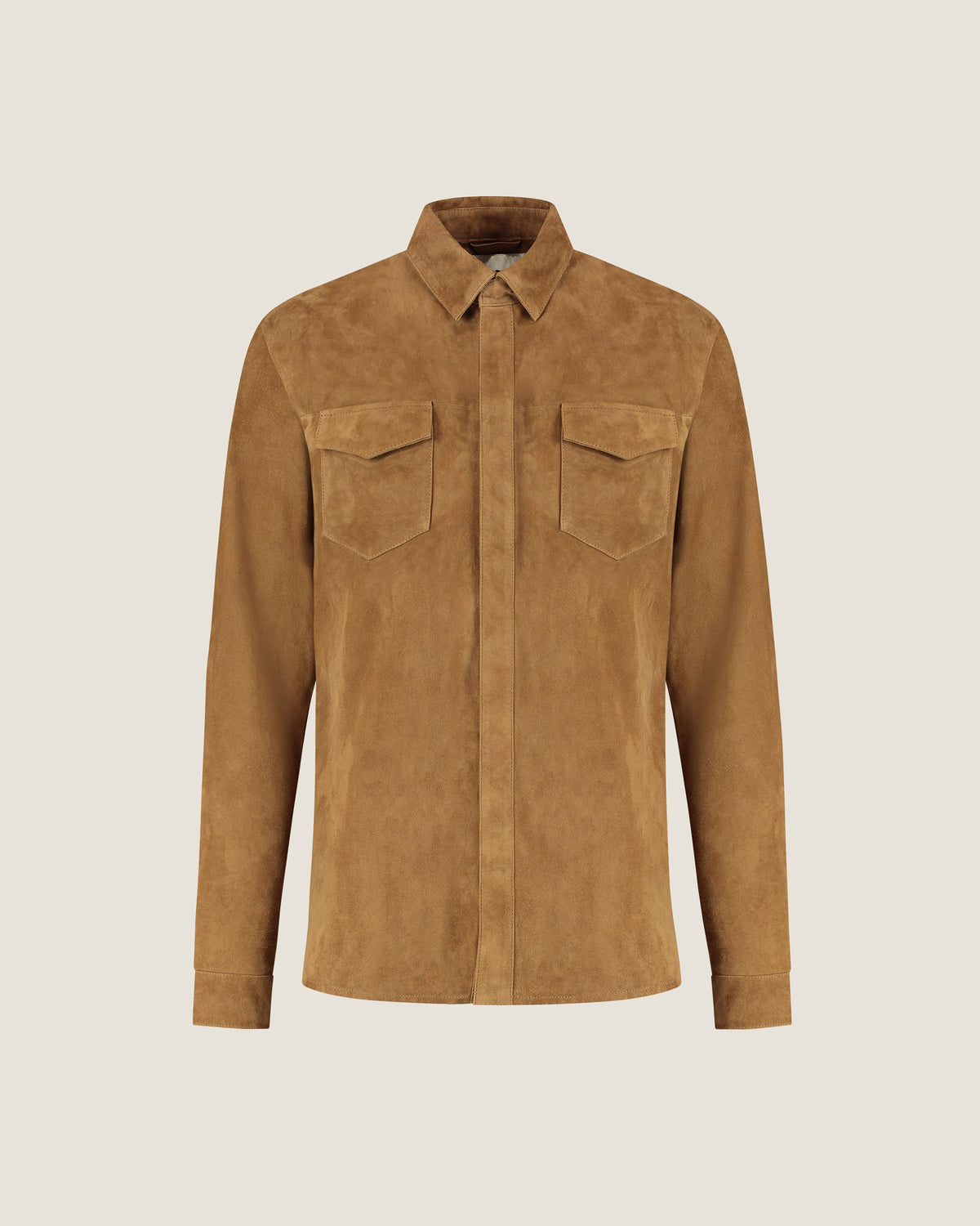 Suède Overshirt met Drukknopen en Borstzakken Heren 11