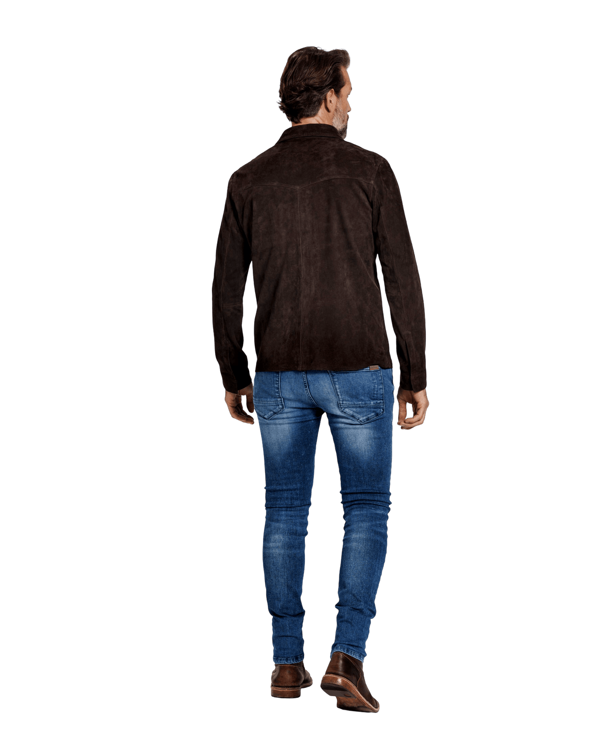 Suède Overshirt met Drukknopen en Borstzakken Heren 19