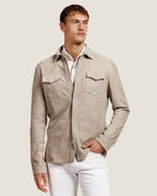 Suède Overshirt met Drukknopen en Borstzakken Heren 2