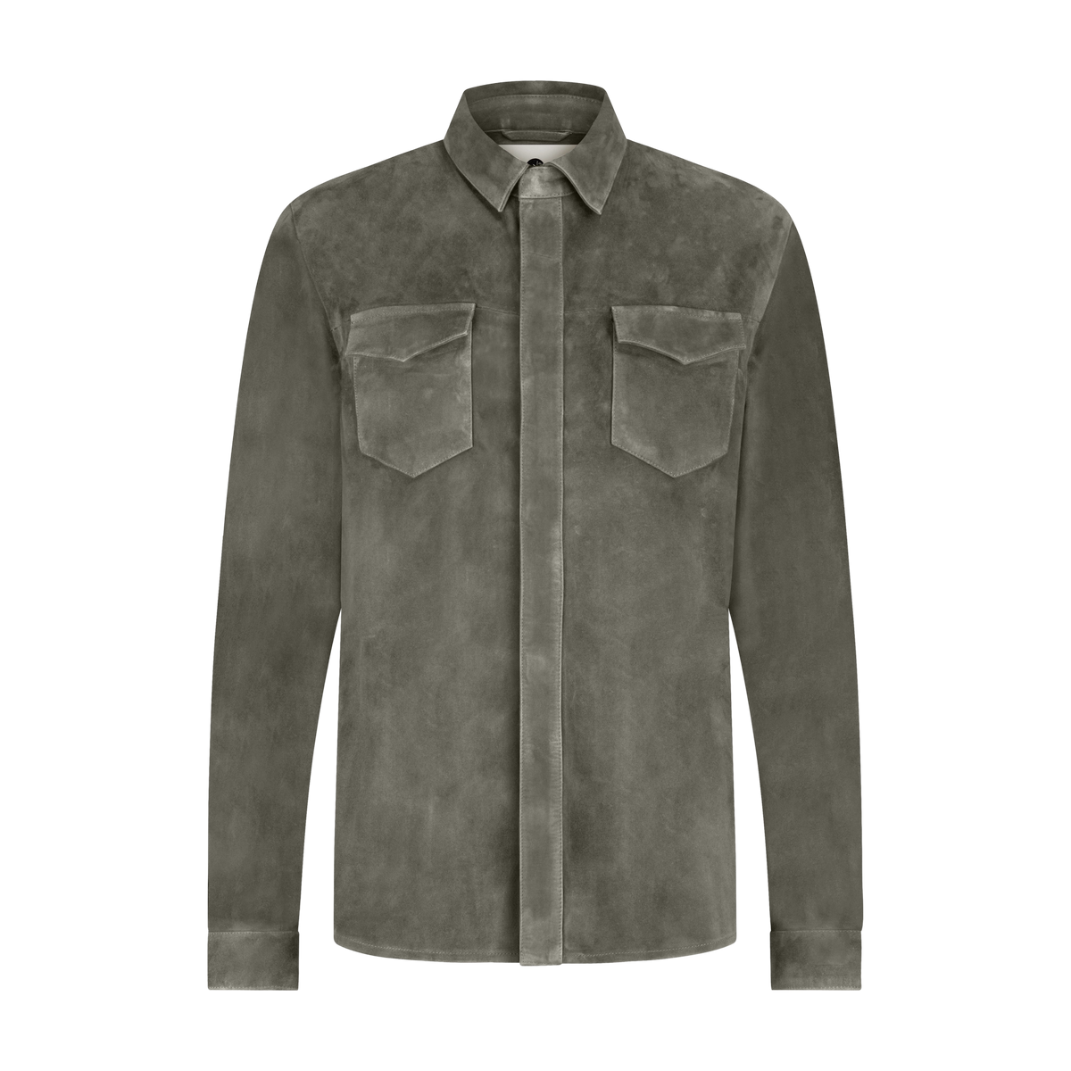 Suède Overshirt met Drukknopen en Borstzakken Heren 21