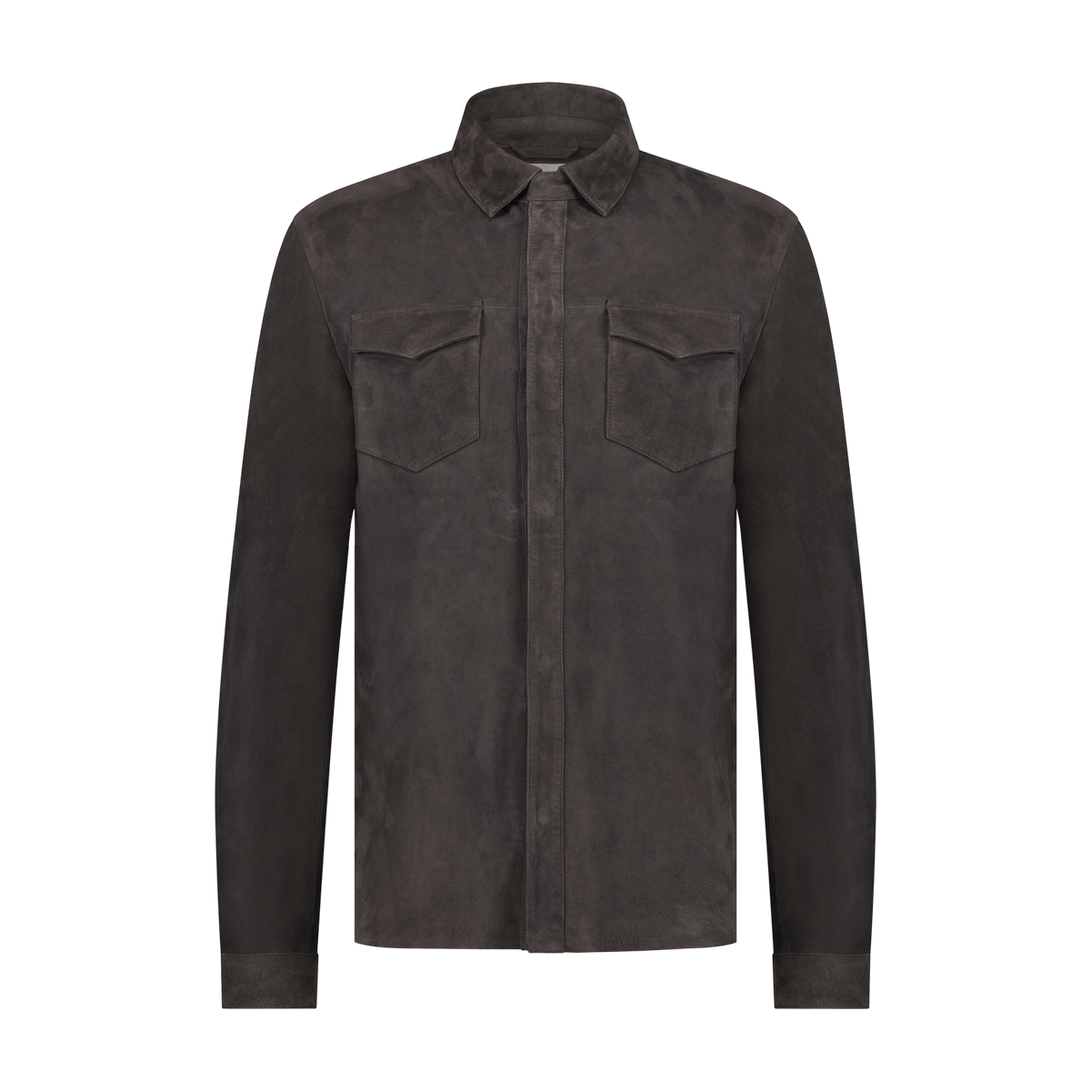Suède Overshirt met Drukknopen en Borstzakken Heren 22