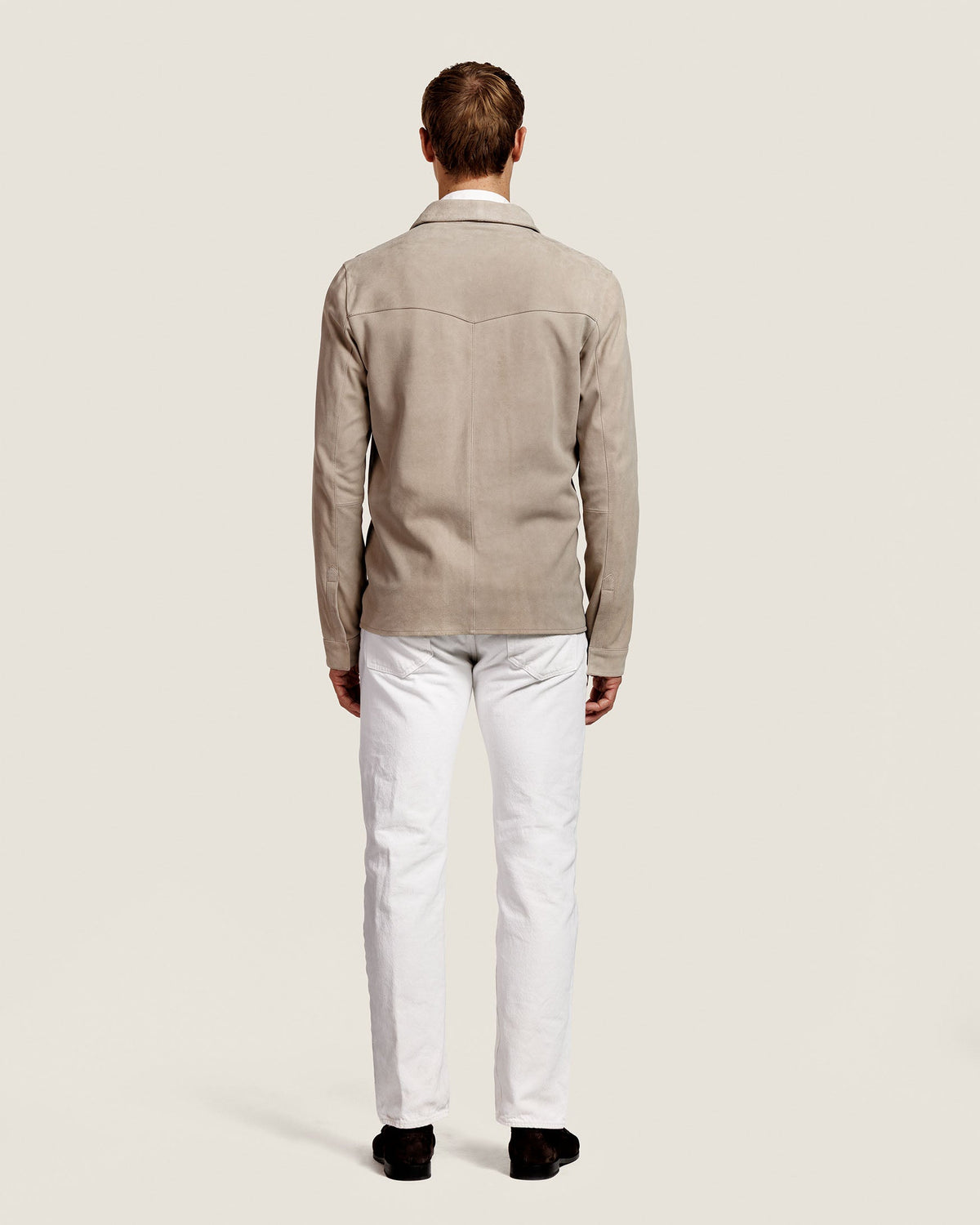 Suède Overshirt met Drukknopen en Borstzakken Heren 3