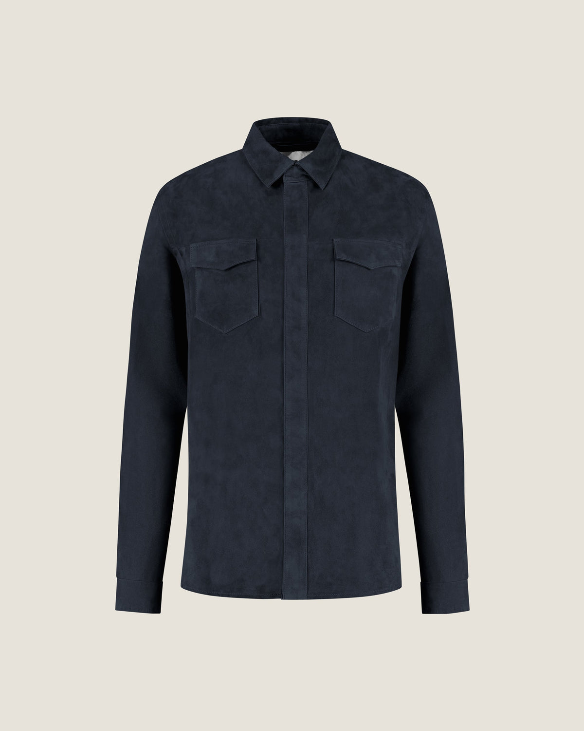 Suède Overshirt met Drukknopen en Borstzakken Heren 6