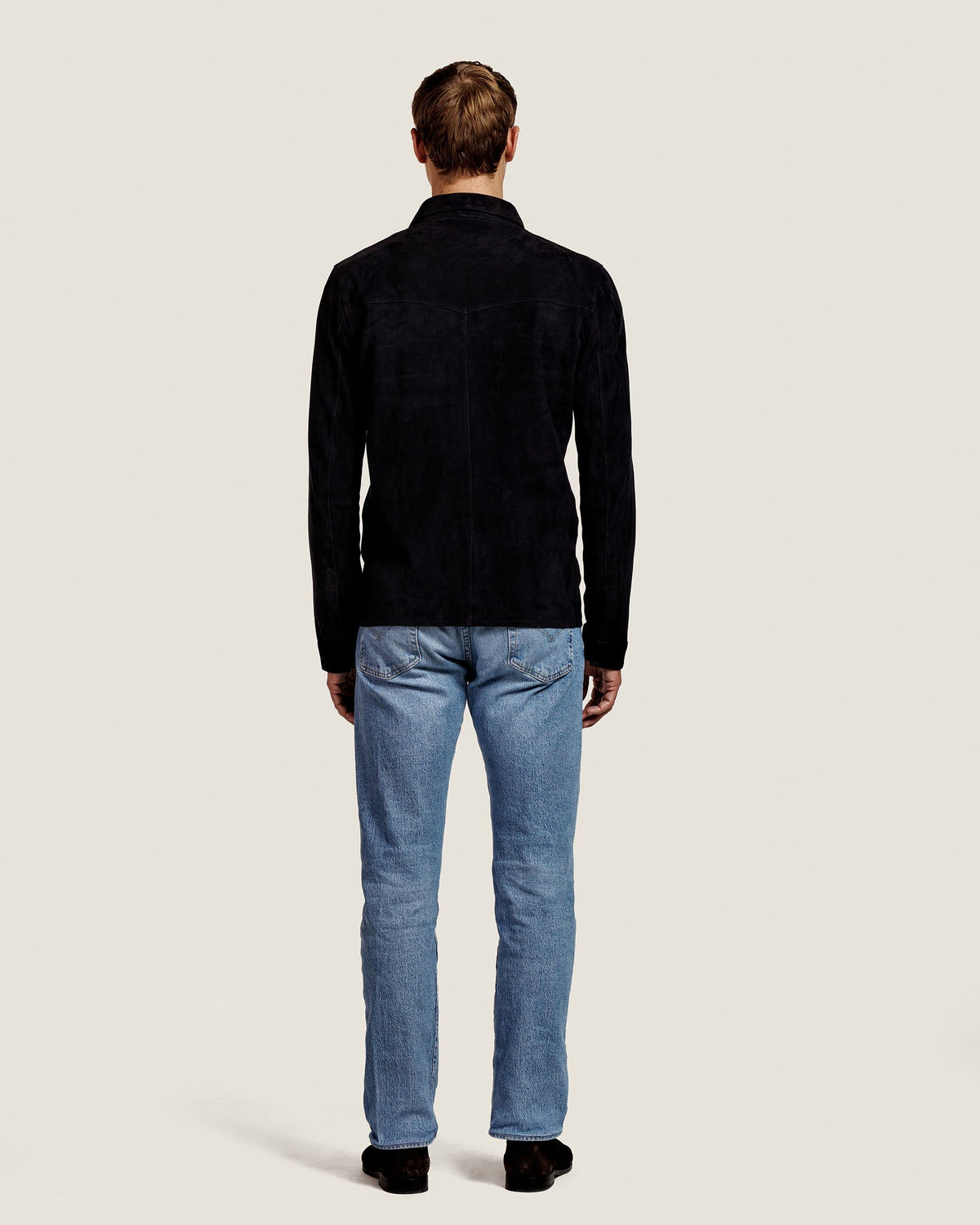 Suède Overshirt met Drukknopen en Borstzakken Heren 8