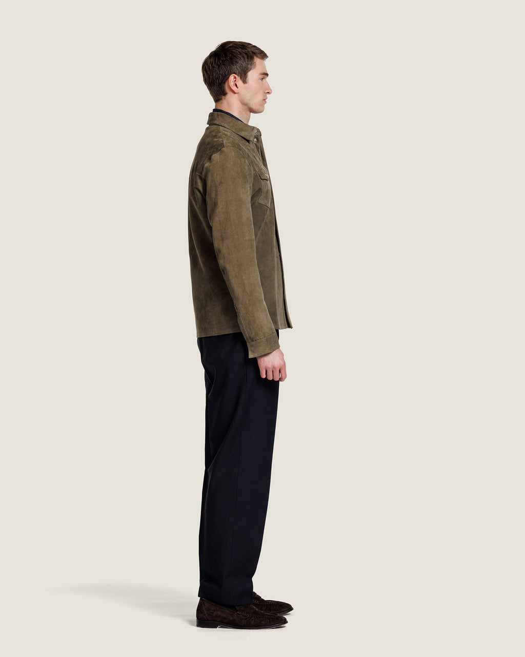 Suède Overshirt met Twee Kleppenzakken Heren 14