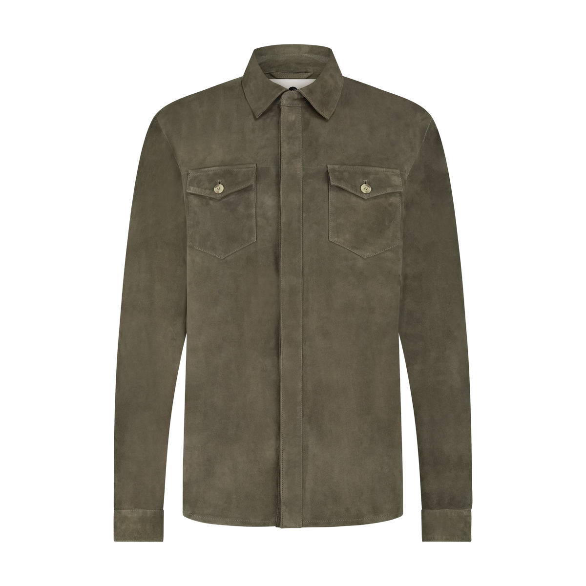 Suède Overshirt met Twee Kleppenzakken Heren 16