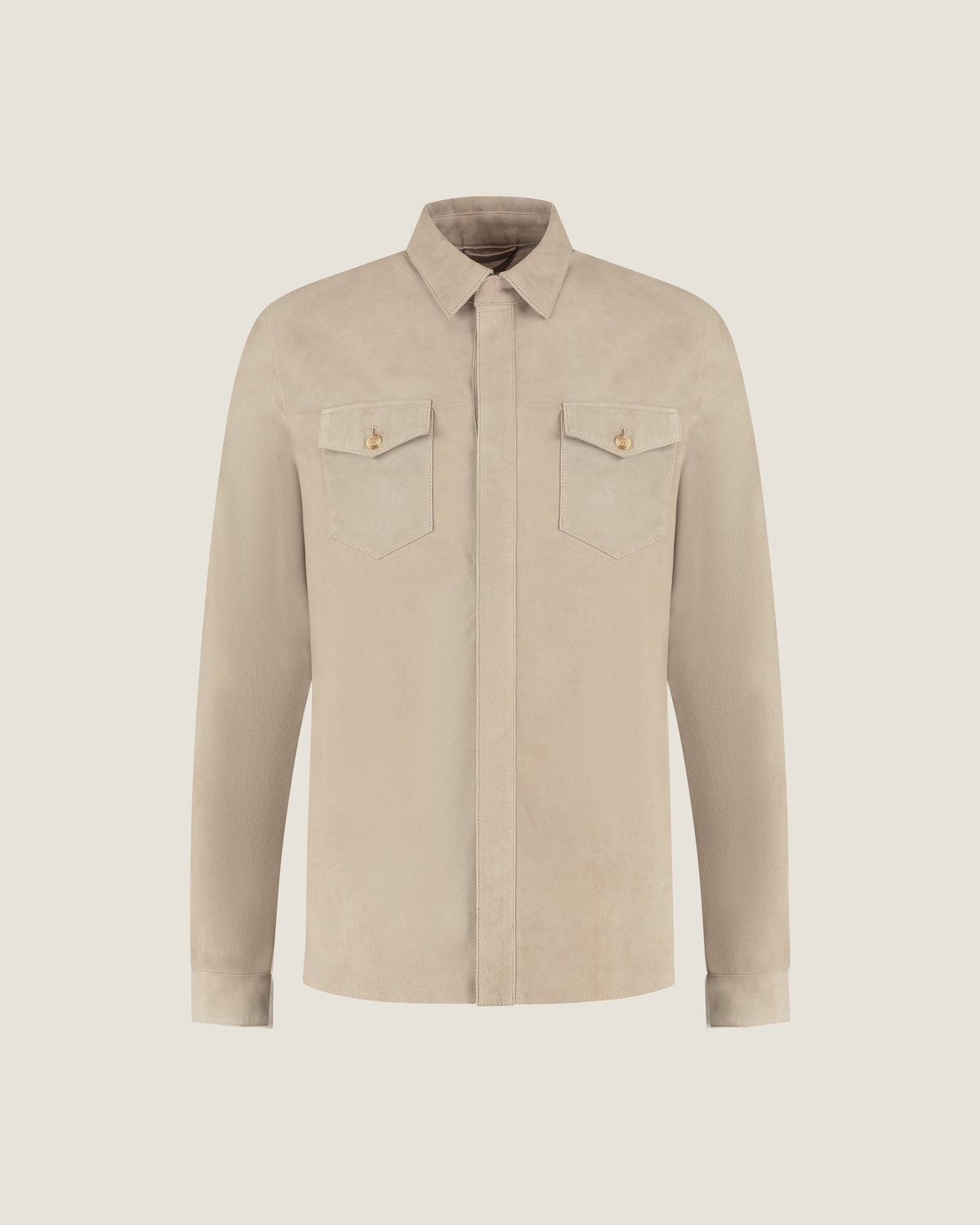 Suède Overshirt met Twee Kleppenzakken Heren 17