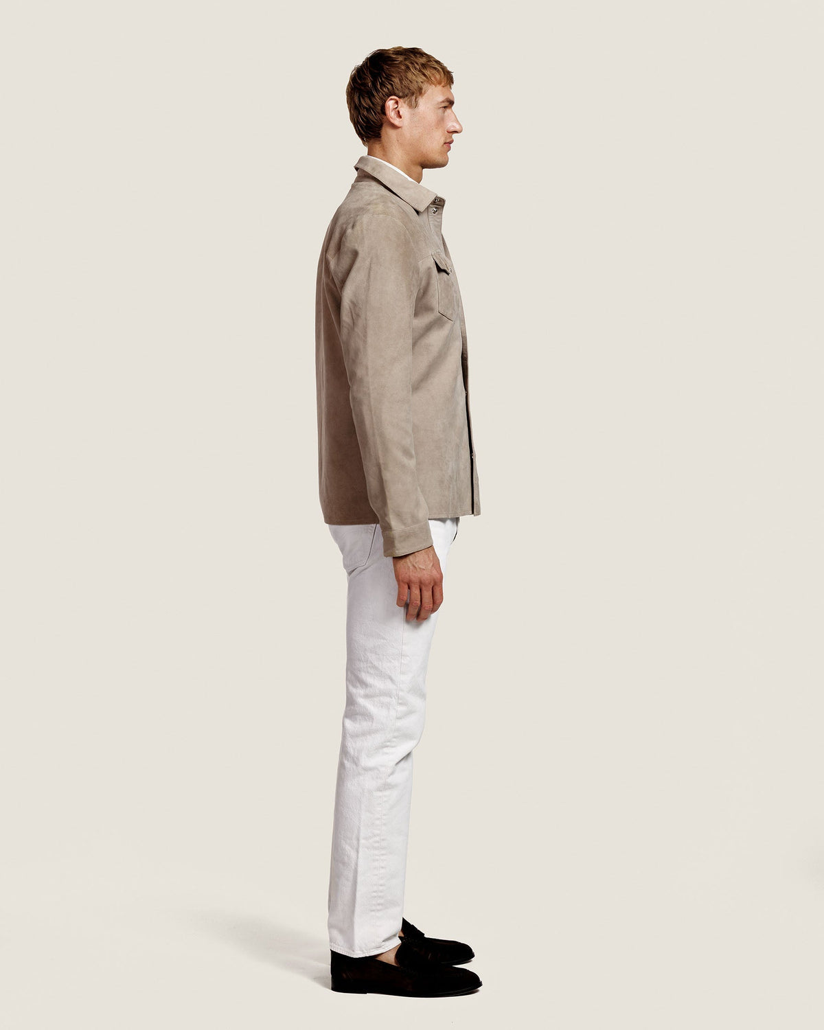 Suède Overshirt met Twee Kleppenzakken Heren 19