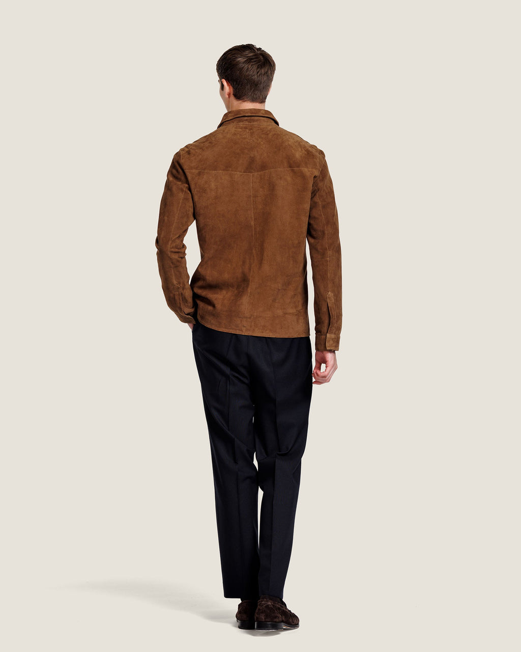 Suède Overshirt met Twee Kleppenzakken Heren 4