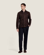 Suède Overshirt met Twee Kleppenzakken Heren 5