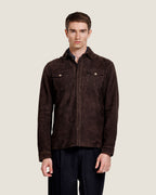 Suède Overshirt met Twee Kleppenzakken Heren 6
