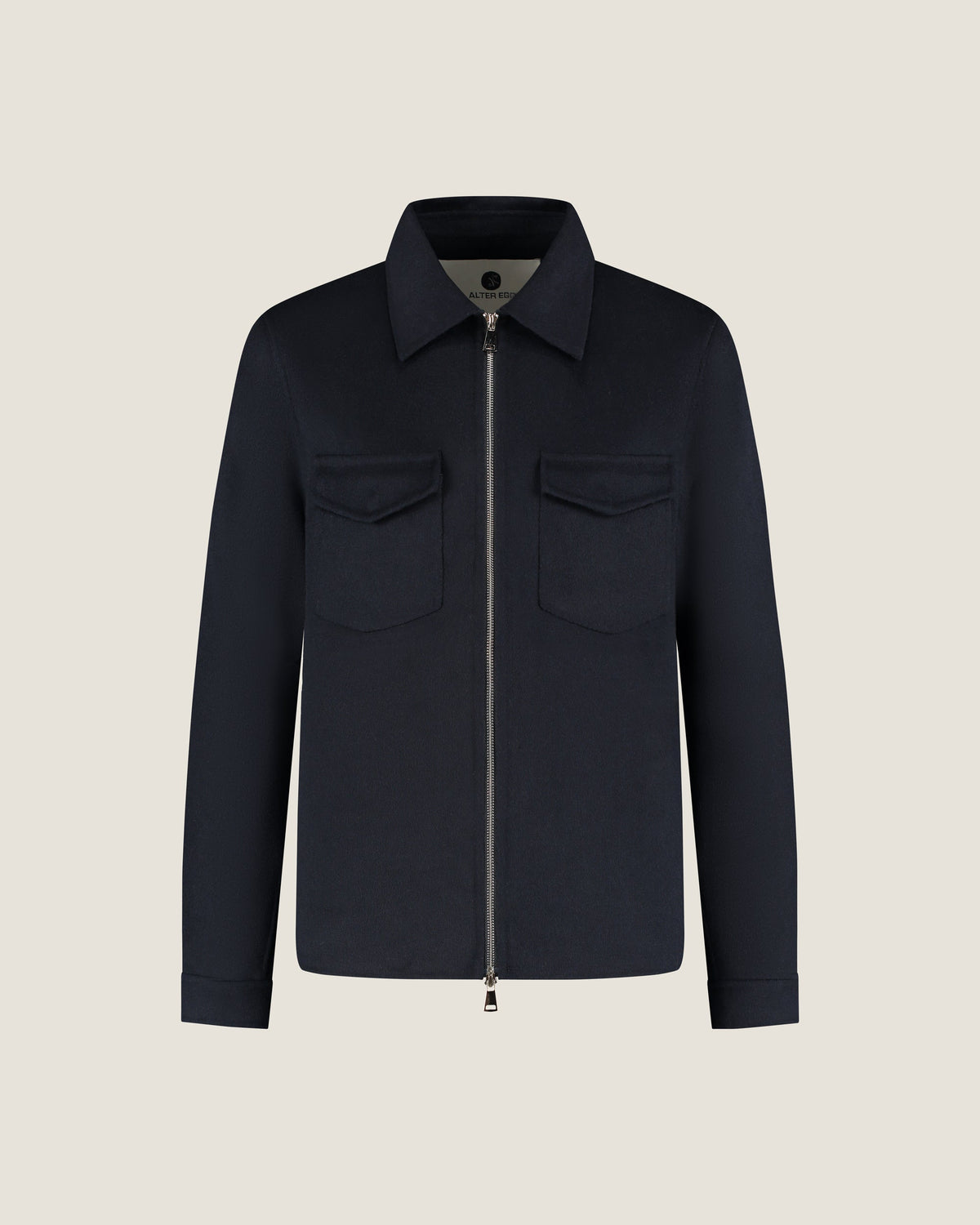 Wollen Overshirt met Rits en Borstzakken Heren 1