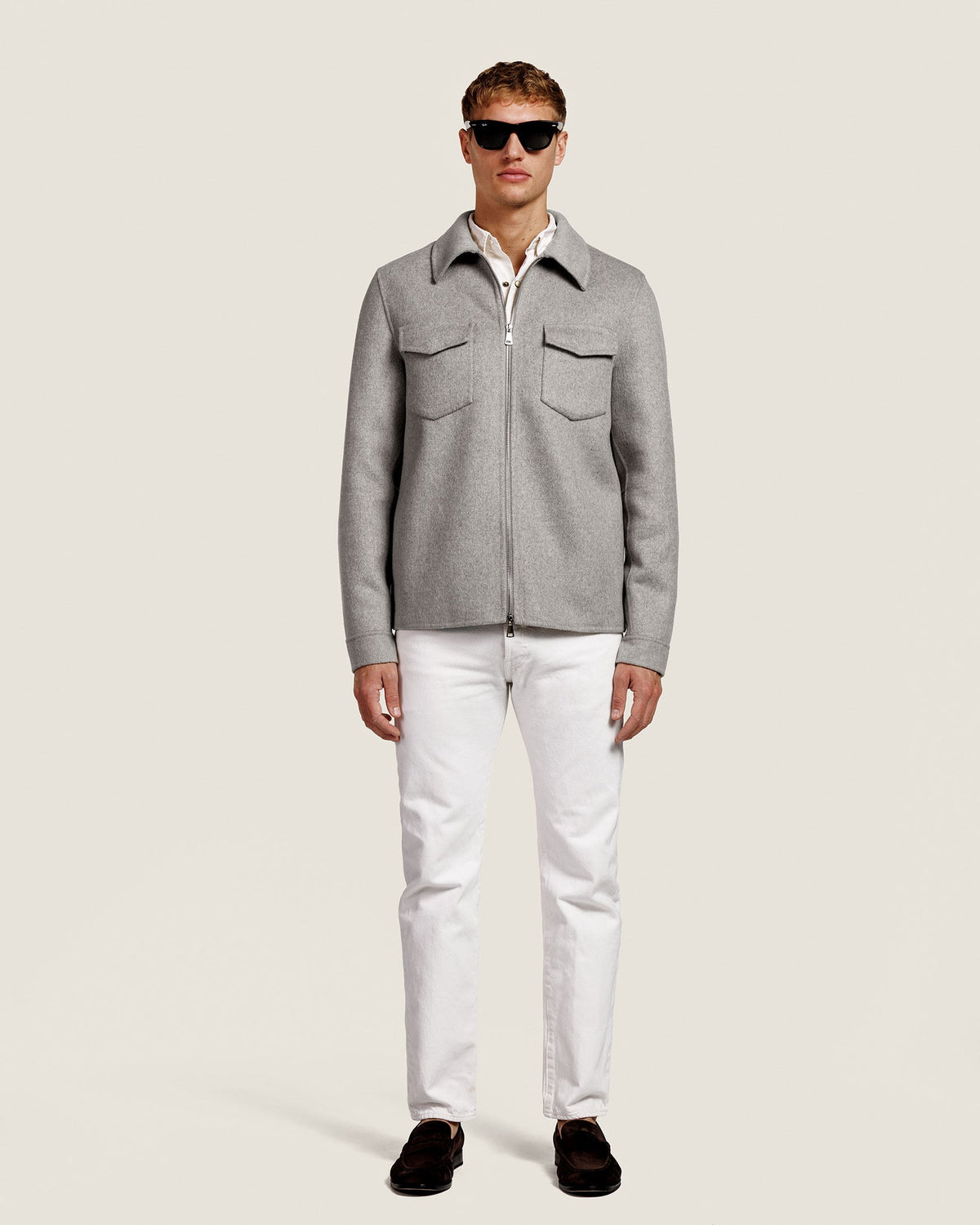 Wollen Overshirt met Rits en Borstzakken Heren 15