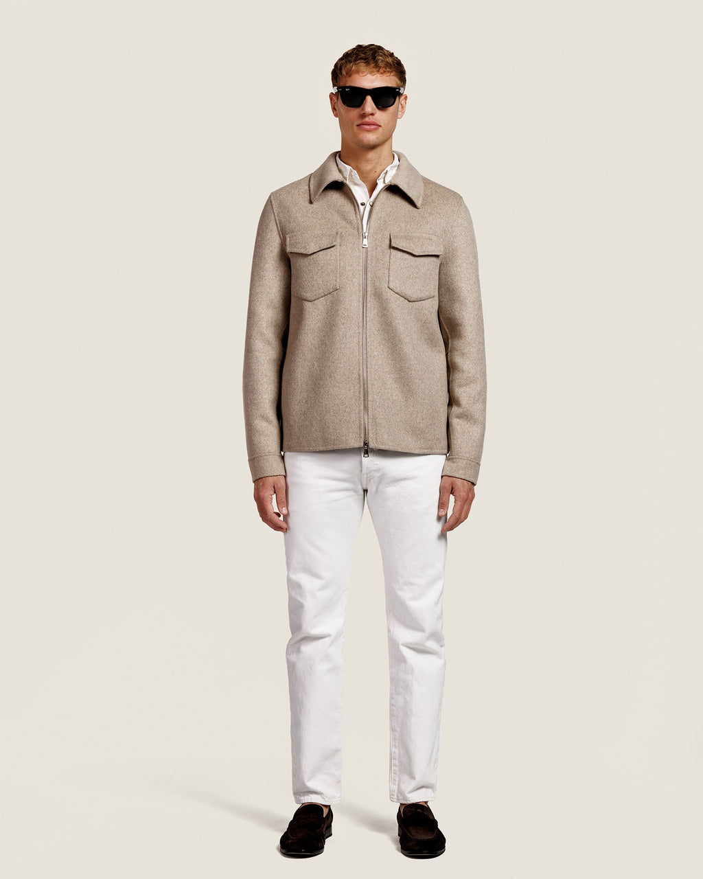 Wollen Overshirt met Rits en Borstzakken Heren 17