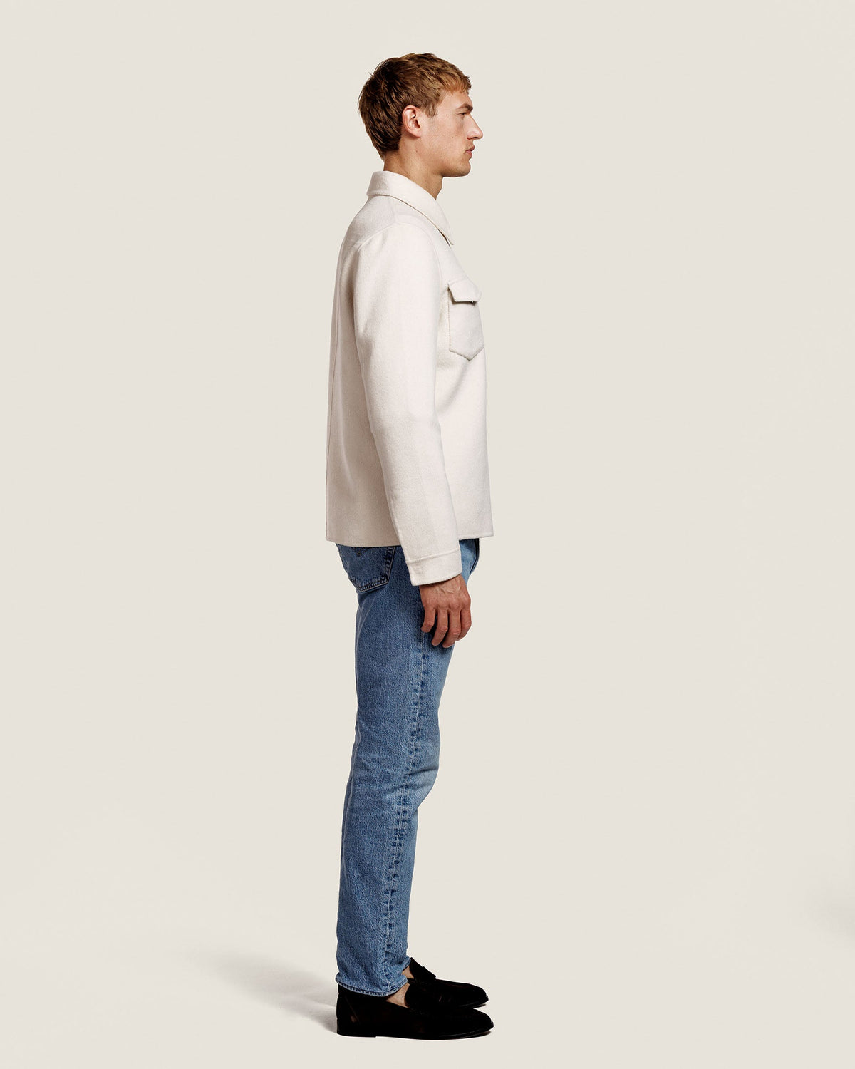 Wollen Overshirt met Rits en Borstzakken Heren 8