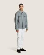 Wollen Overshirt met Verborgen Knoopsluiting Heren 2